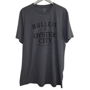 Bulleit & Oyster City Brewing Whiskey L T-Shirt Graphic Logo Liquor Advertising
